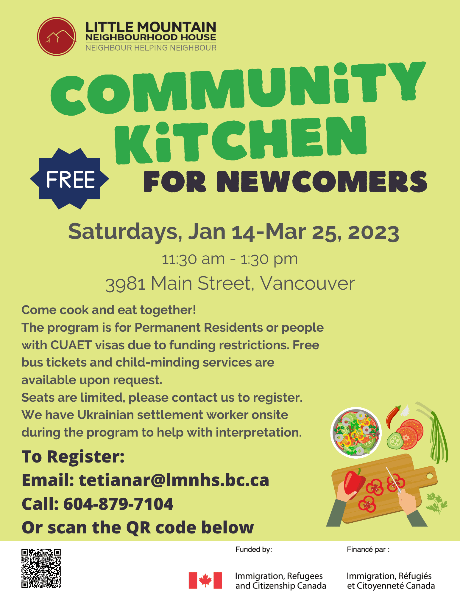 Community Kitchen for Newcomers-2023